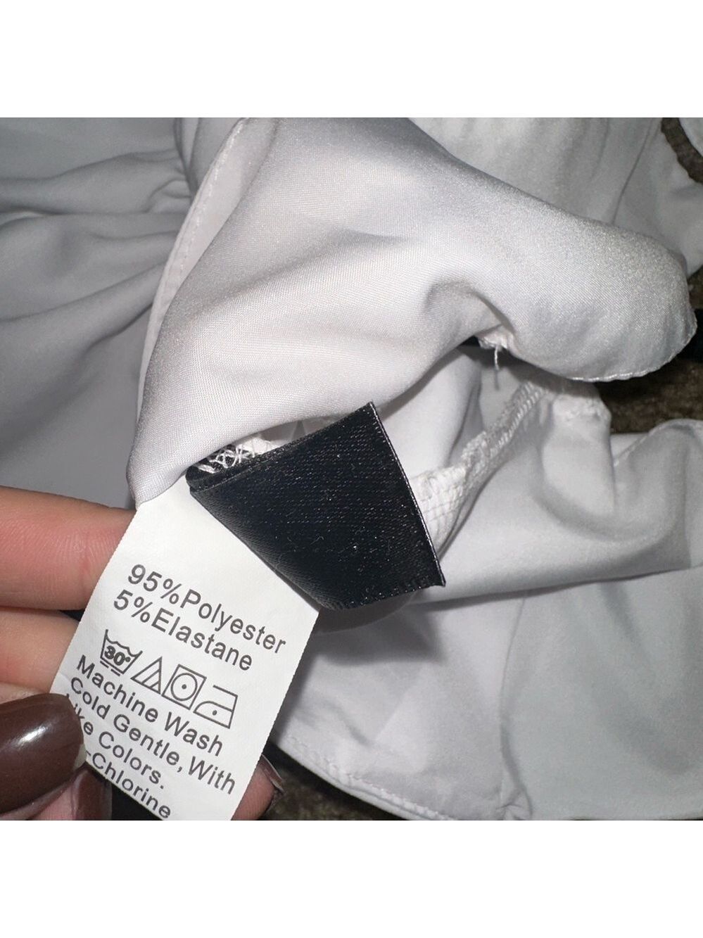 White Long Sleeve Crop Top Small - Picture 5 of 6